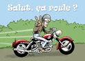 Salut, ça roule avec le motard enjoué !